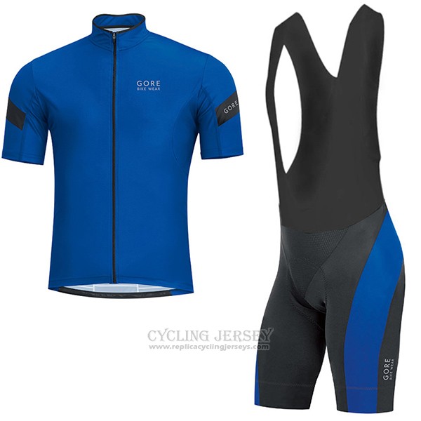2017 Cycling Jersey Gore Bike Wear Power Blue Short Sleeve and Bib Short